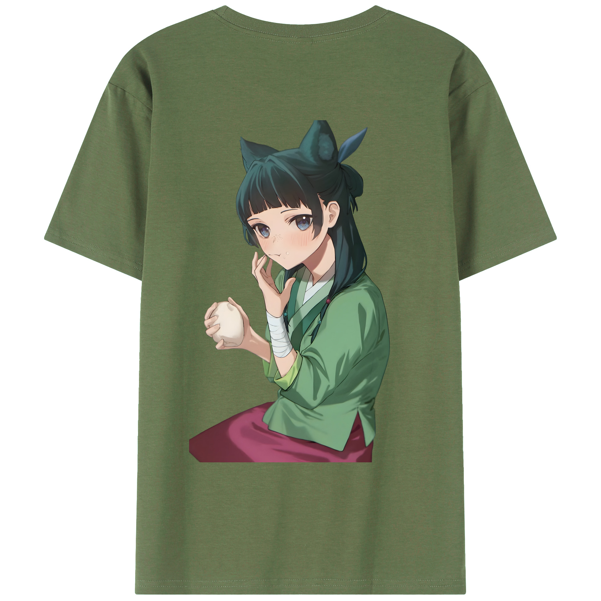 （画像用） 薬屋のひとりごと The Apothecary Diaries 綿100％ メンズ半袖Tシャツ（バックプリント） 通気性